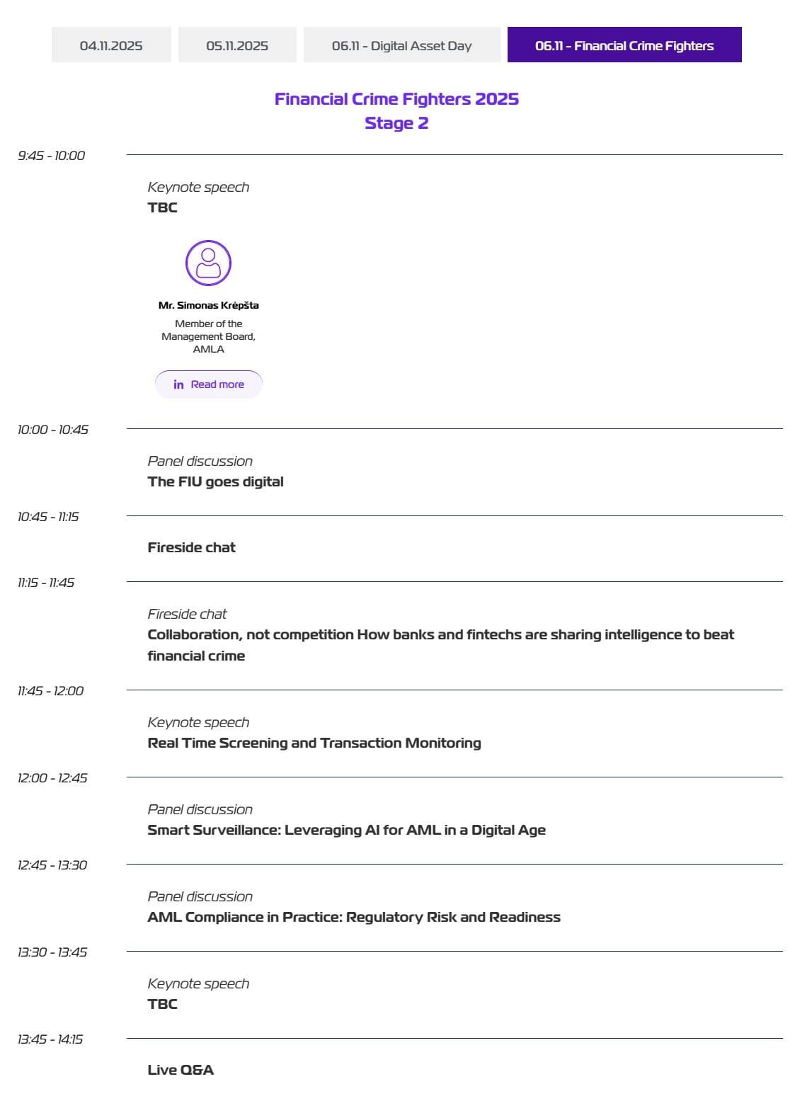 Financial Crime Fighters 2025: Warsaw Edition Agenda