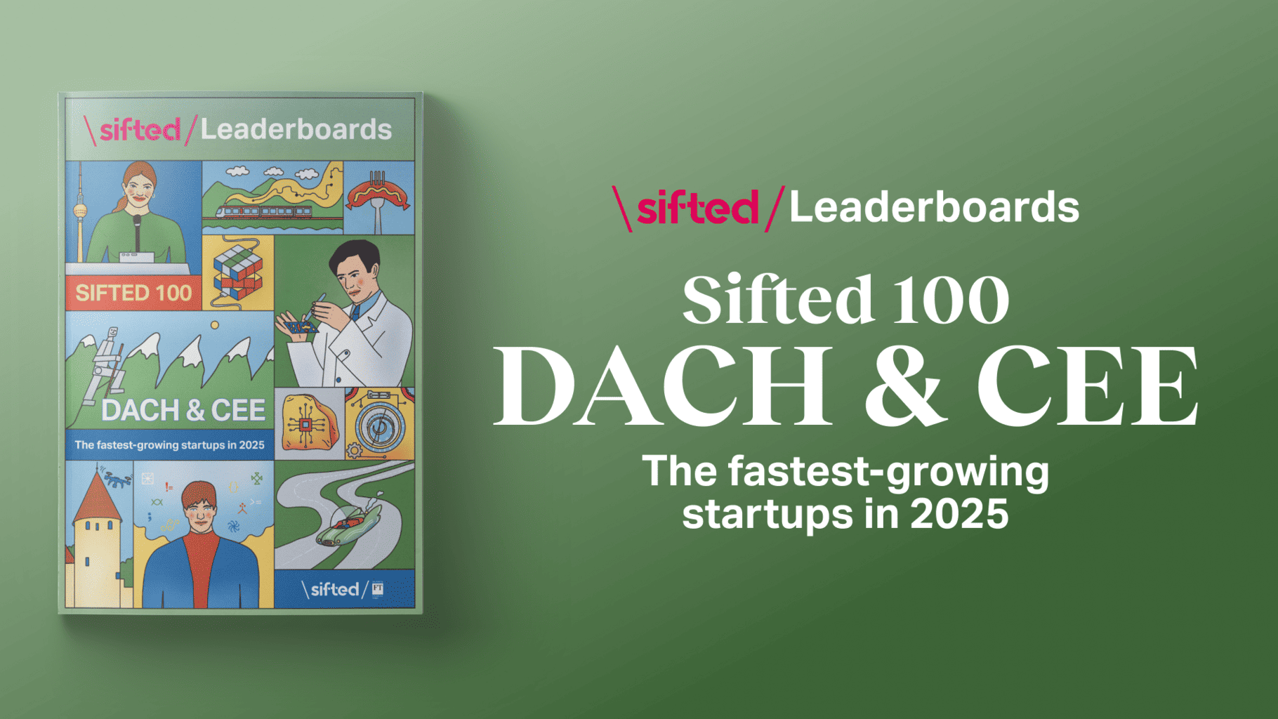 Sifted 100 DACH & CEE startup leaderboard for 2025, highlighting the fastest-growing startups in Germany, Austria, Switzerland, and Central Eastern Europe.